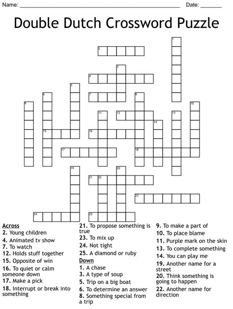 Enter the length or pattern for better results. . Double dutch implement crossword